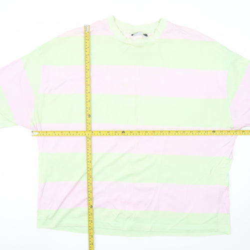 ASOS DESIGN Men’s Multicoloured Striped Relaxed T-Shirt L Cotton
