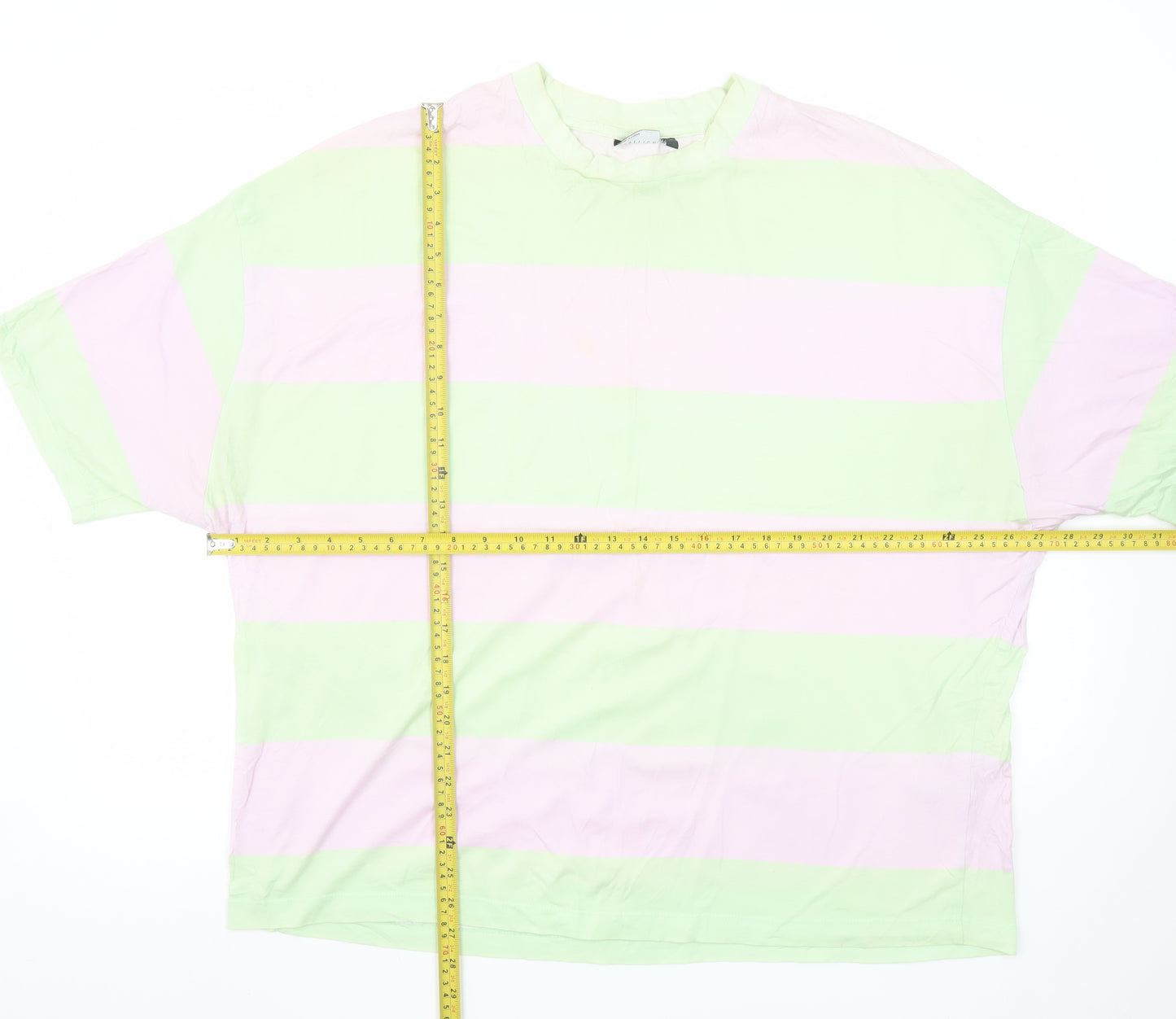 ASOS DESIGN Men’s Multicoloured Striped Relaxed T-Shirt L Cotton