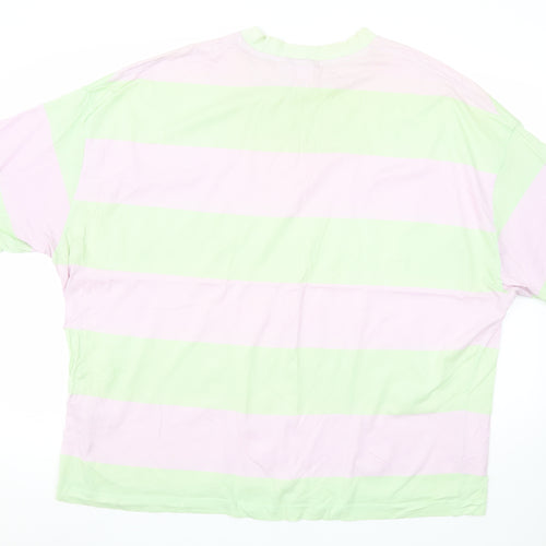 ASOS DESIGN Men’s Multicoloured Striped Relaxed T-Shirt L Cotton