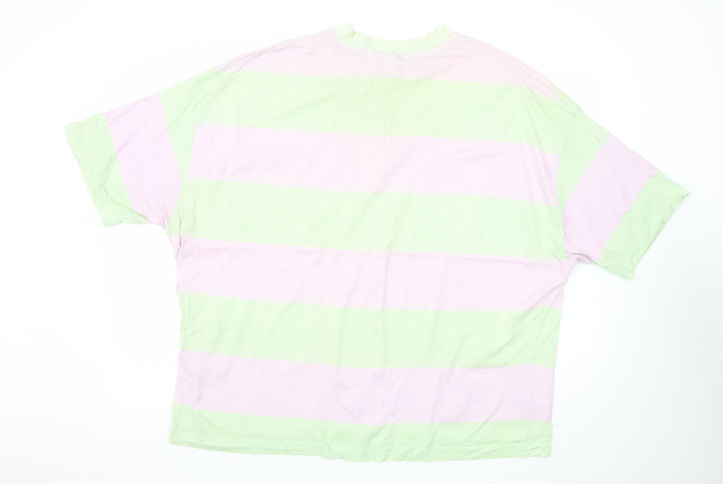 ASOS DESIGN Men’s Multicoloured Striped Relaxed T-Shirt L Cotton