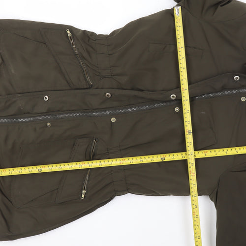 ONLY Womens Green Parka Jacket Size S Hooded Mid-Length Winter Coat