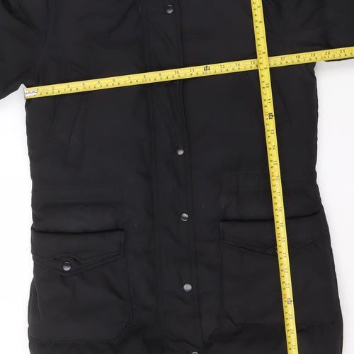GAP Womens Black Hooded Puffer Jacket Size M Winter Coat