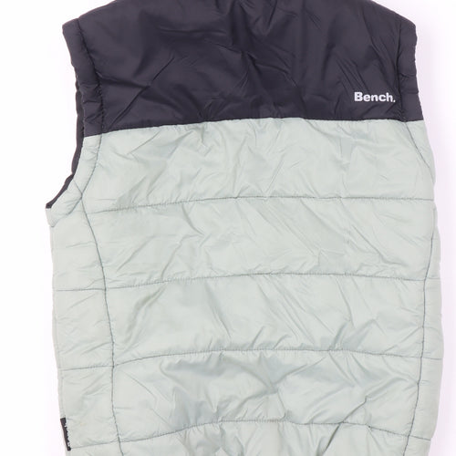 Bench Boys Black Green Padded Bodywarmer Gilet 5-6 Years Full Zip