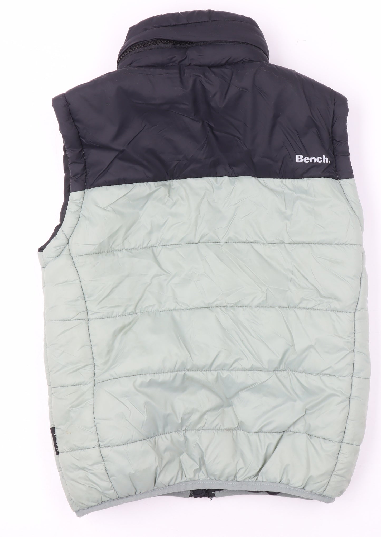 Bench Boys Black Green Padded Bodywarmer Gilet 5-6 Years Full Zip