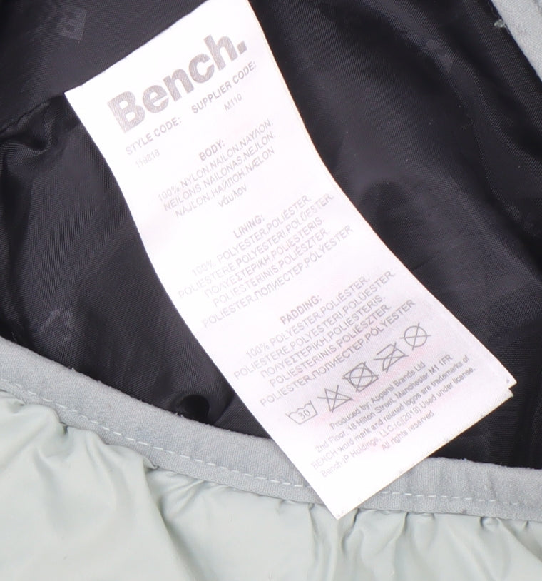 Bench Boys Black Green Padded Bodywarmer Gilet 5-6 Years Full Zip