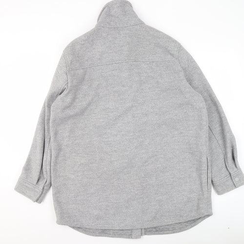 Marks and Spencer Women’s Grey Marl Long Sleeve Button Jacket Size 16