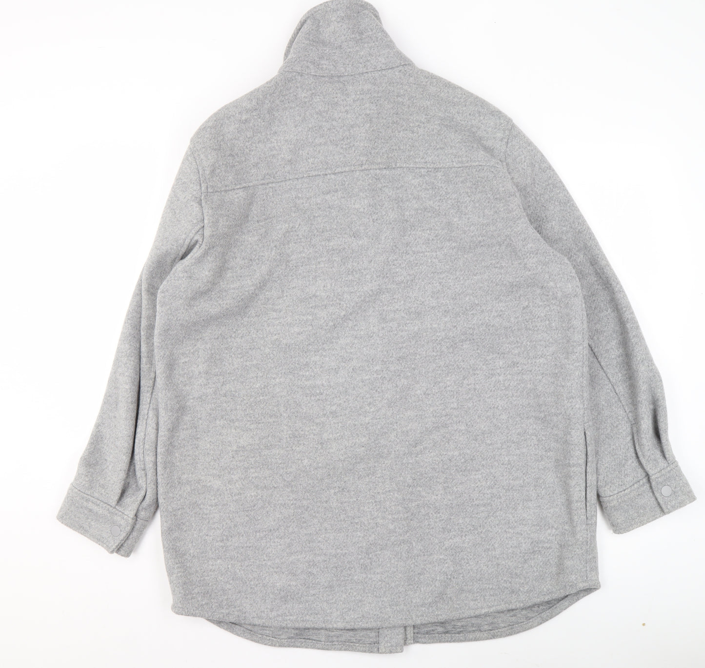 Marks and Spencer Women’s Grey Marl Long Sleeve Button Jacket Size 16