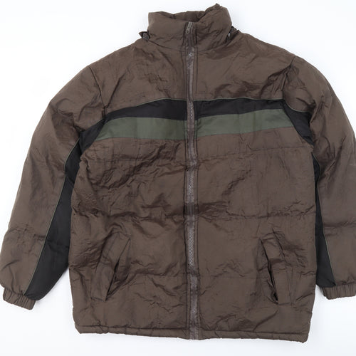 i5 Premium Apparel Women's Brown Puffer Jacket L Polyester Winter Coat