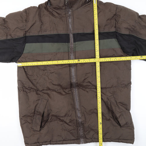 i5 Premium Apparel Women's Brown Puffer Jacket L Polyester Winter Coat