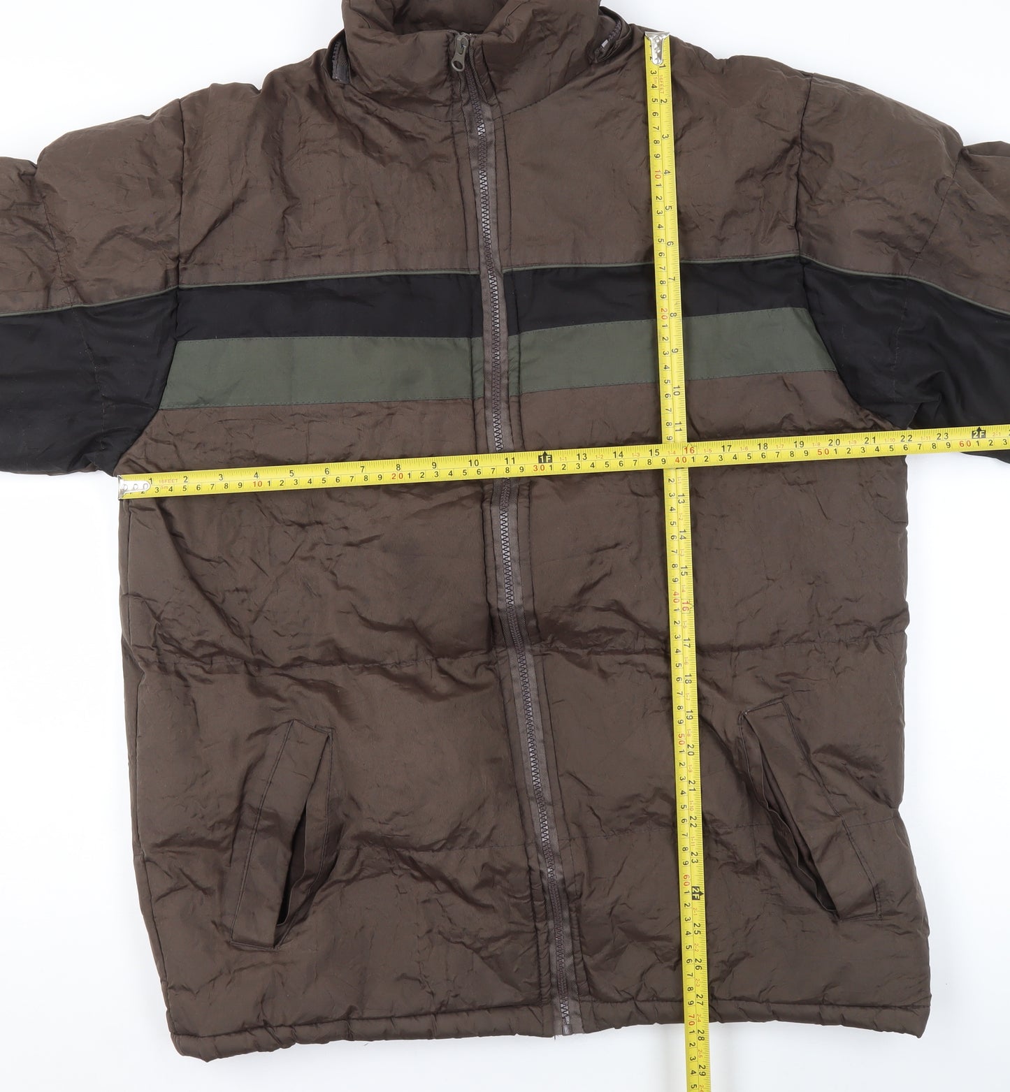 i5 Premium Apparel Women's Brown Puffer Jacket L Polyester Winter Coat