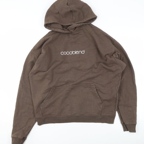 Cocoblend Women Brown Pullover Hoodie Size M Cotton Casual Lined