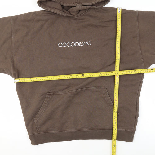 Cocoblend Women Brown Pullover Hoodie Size M Cotton Casual Lined