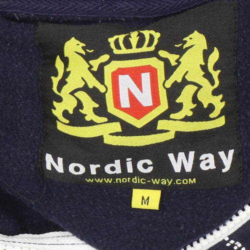 Nordic Way Men's Blue Hooded Fair Isle Fleece Onesie M