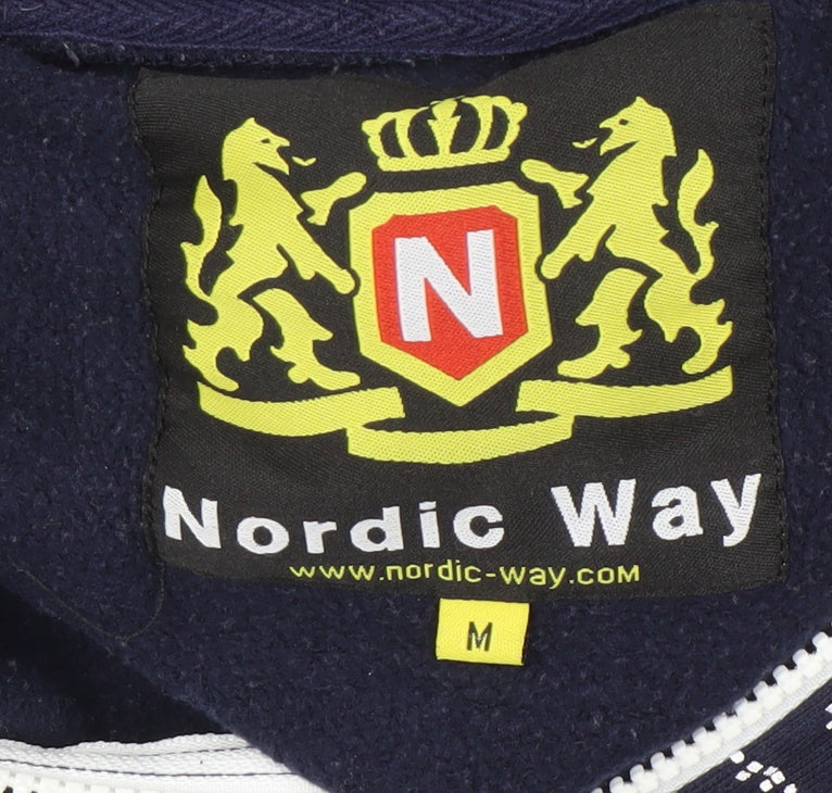 Nordic Way Men's Blue Hooded Fair Isle Fleece Onesie M