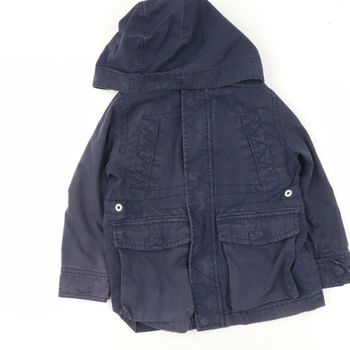 Gap Kids Boys Blue 4-5 Years Hooded Windbreaker Jacket with Pockets