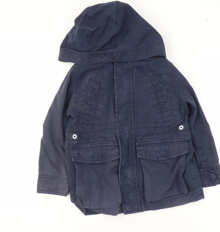Gap Kids Boys Blue 4-5 Years Hooded Windbreaker Jacket with Pockets