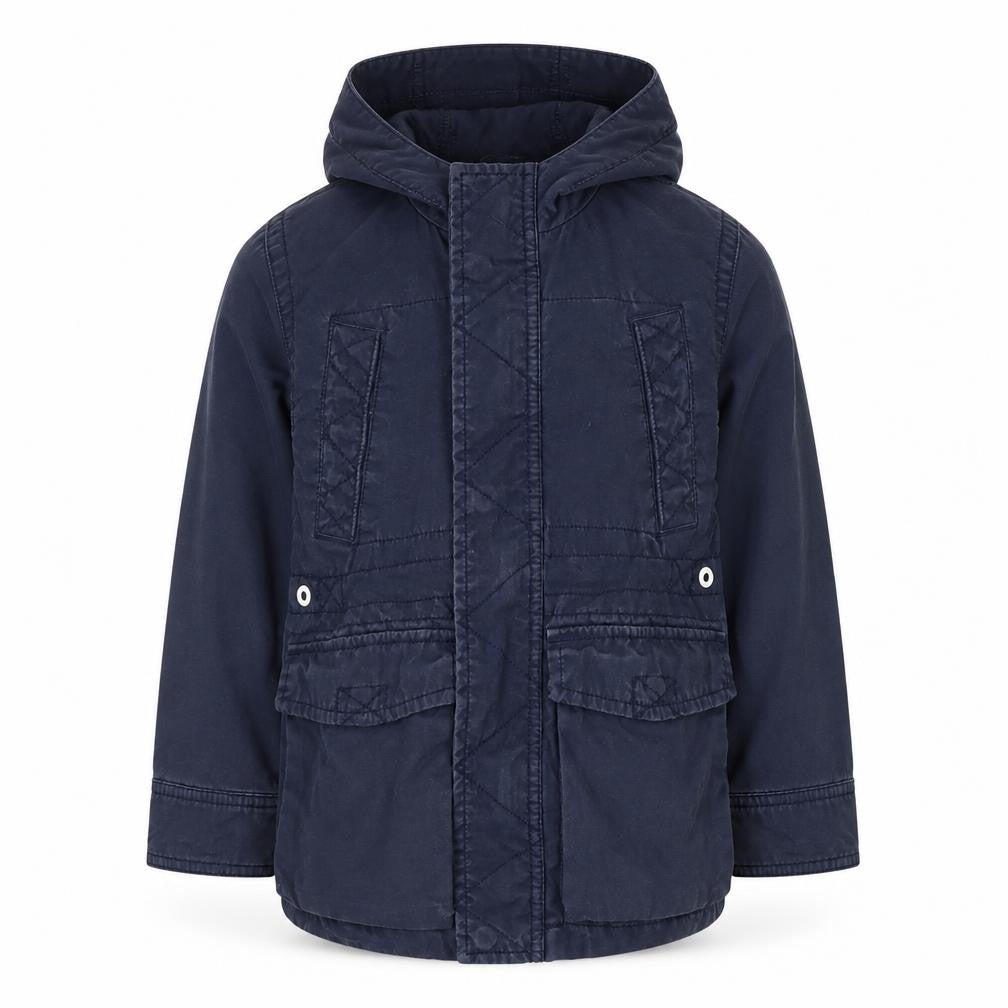 Gap Kids Boys Blue 4-5 Years Hooded Windbreaker Jacket with Pockets