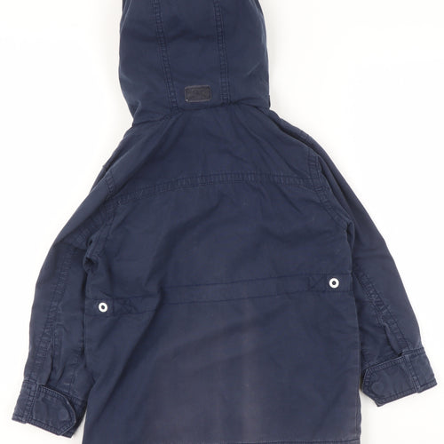 Gap Kids Boys Blue 4-5 Years Hooded Windbreaker Jacket with Pockets