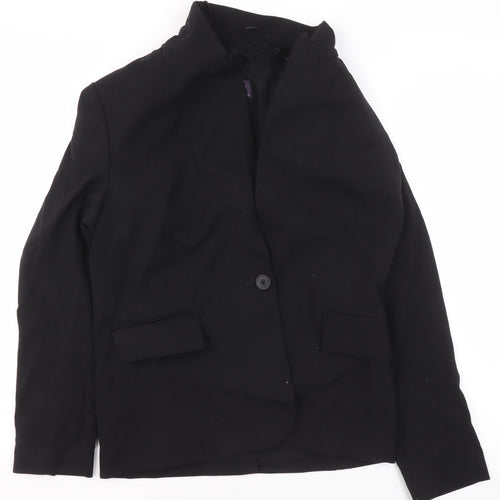 Marks and Spencer Womens Black Size 8 Single-Breasted Blazer Jacket