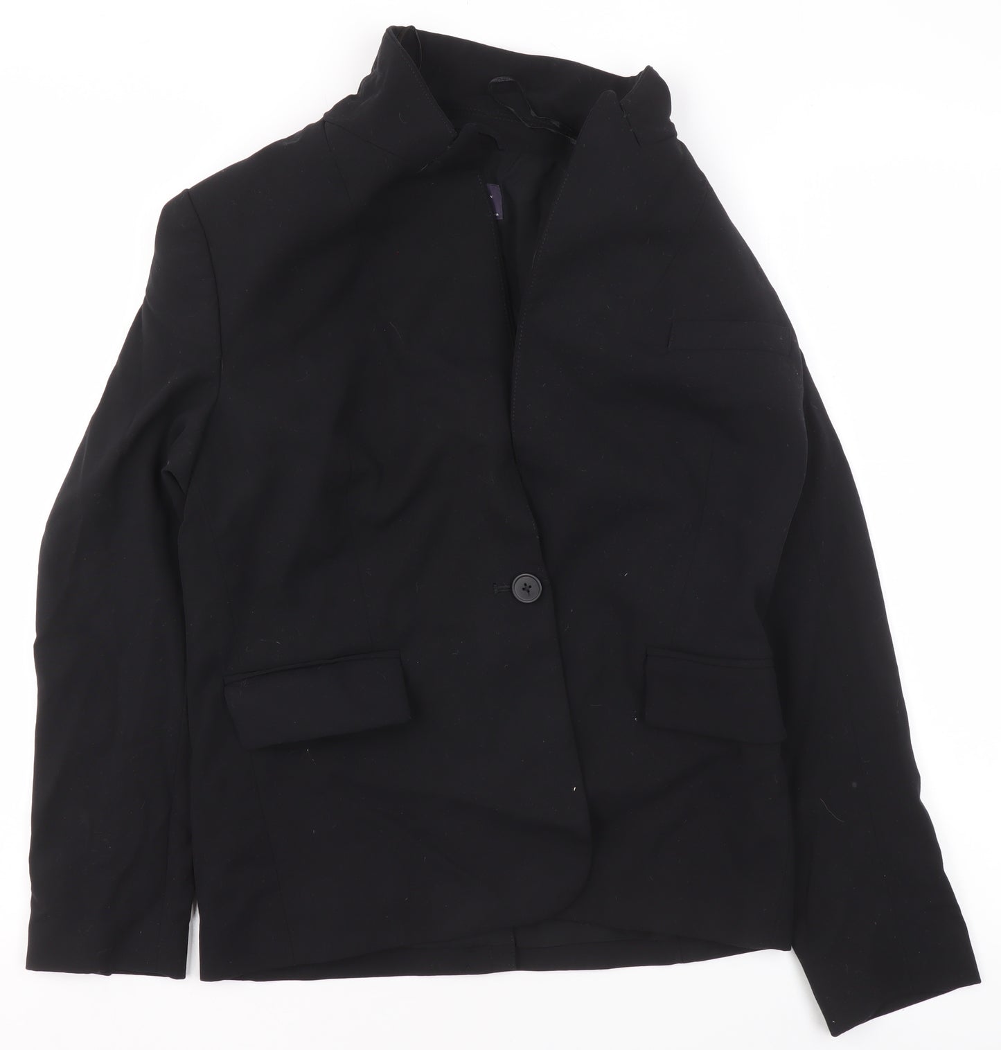Marks and Spencer Womens Black Size 8 Single-Breasted Blazer Jacket