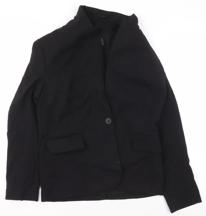 Marks and Spencer Womens Black Size 8 Single-Breasted Blazer Jacket