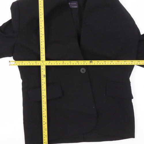 Marks and Spencer Womens Black Size 8 Single-Breasted Blazer Jacket