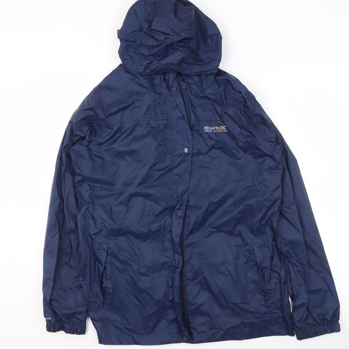 Regatta Mens Blue Waterproof Hooded Rain Coat Jacket L 42