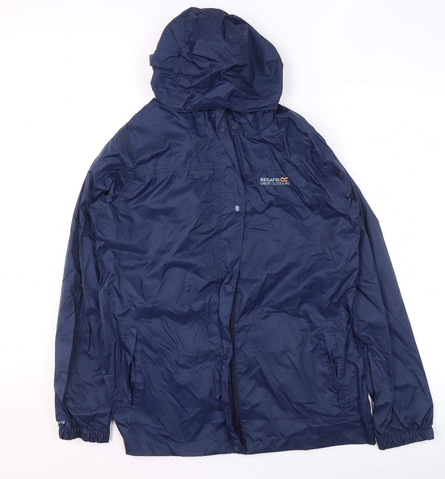 Regatta Mens Blue Waterproof Hooded Rain Coat Jacket L 42