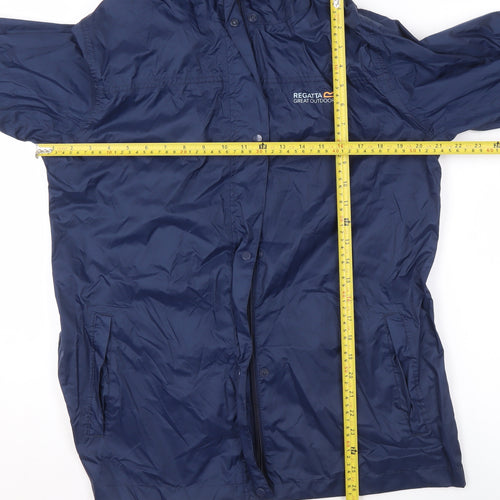 Regatta Mens Blue Waterproof Hooded Rain Coat Jacket L 42