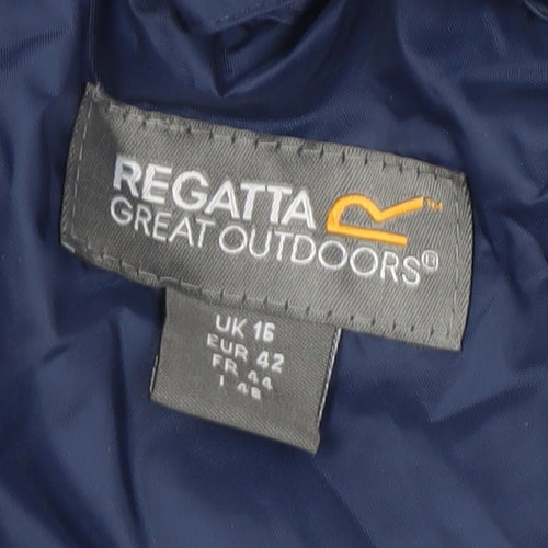 Regatta Mens Blue Waterproof Hooded Rain Coat Jacket L 42