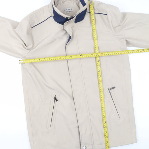 ADMÉ Womens Beige Lightweight Mid-Length Zip Jacket Size S