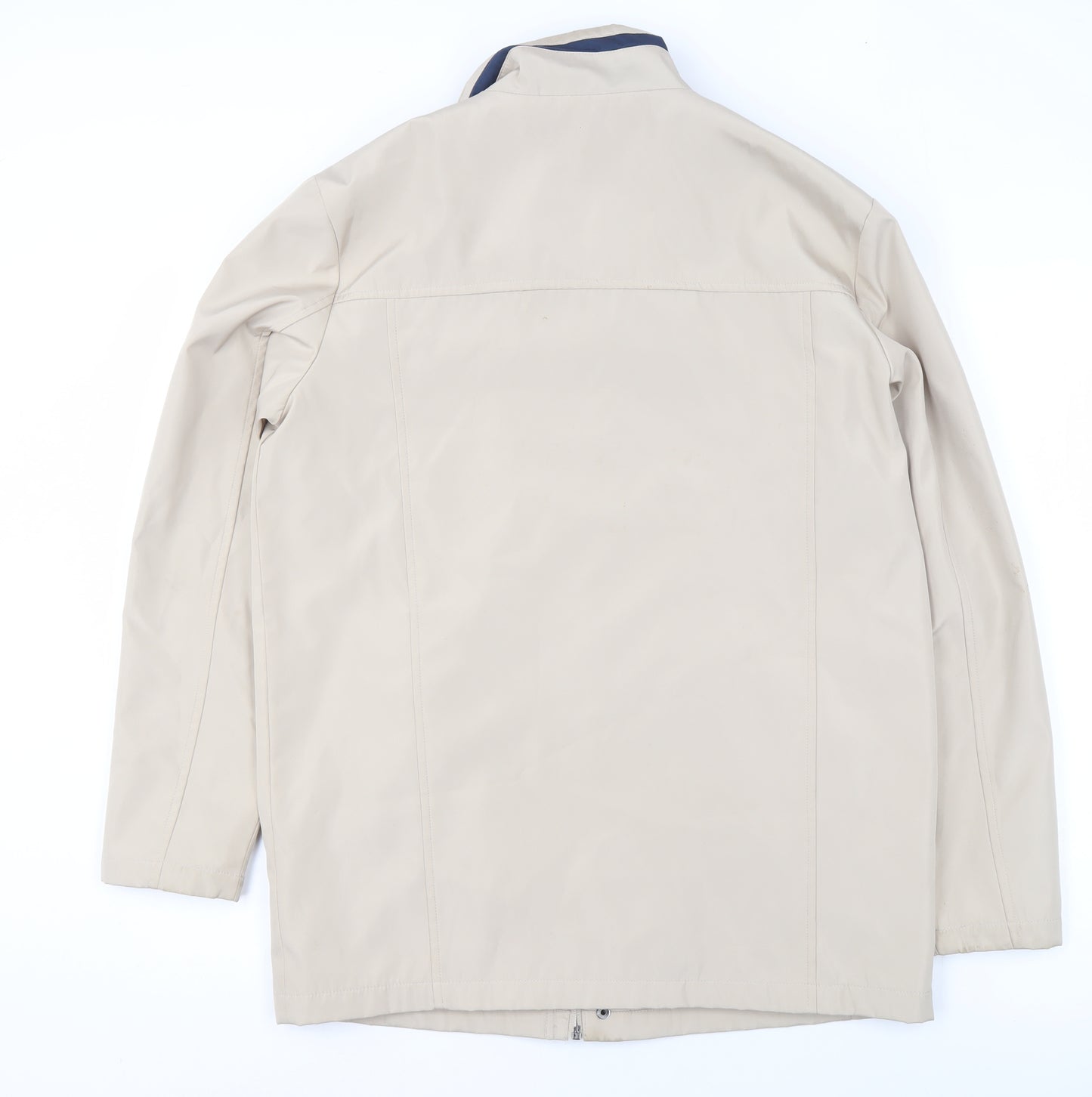 ADMÉ Womens Beige Lightweight Mid-Length Zip Jacket Size S