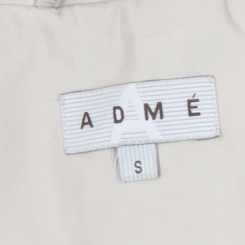 ADMÉ Womens Beige Lightweight Mid-Length Zip Jacket Size S