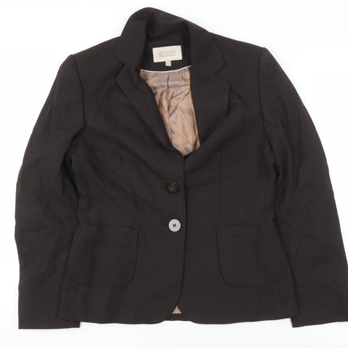 Next Womens Black Pinstripe Blazer Jacket Size 12 Regular Fit