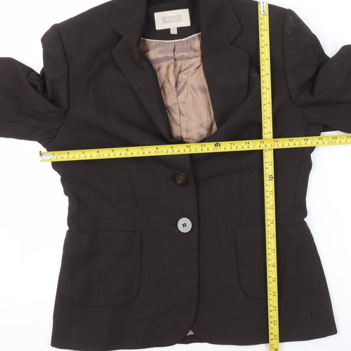 Next Womens Black Pinstripe Blazer Jacket Size 12 Regular Fit