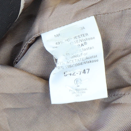 Next Womens Black Pinstripe Blazer Jacket Size 12 Regular Fit