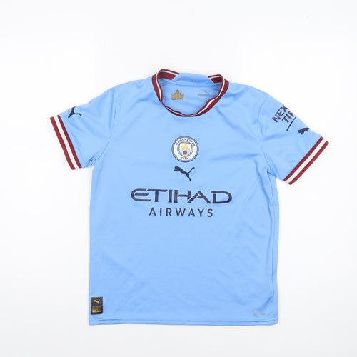 Puma Boys Blue Manchester City Football Jersey T-Shirt 11-12 Years
