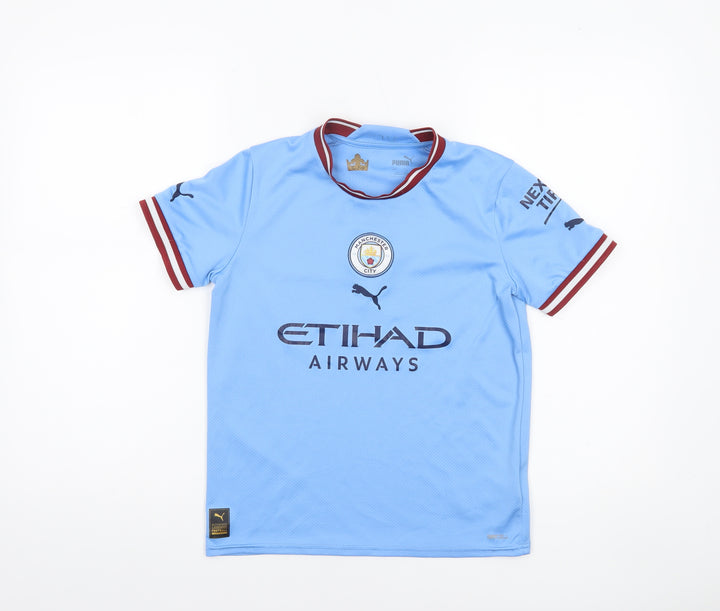 Puma Boys Blue Manchester City Football Jersey T-Shirt 11-12 Years