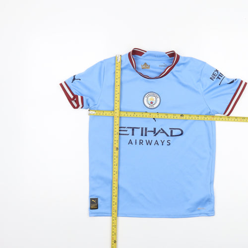 Puma Boys Blue Manchester City Football Jersey T-Shirt 11-12 Years