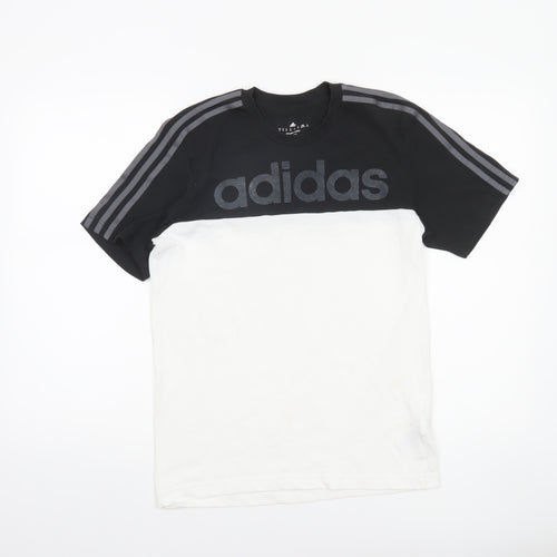 Adidas Men’s Black White Climalite Cotton Colourblock T-Shirt XS