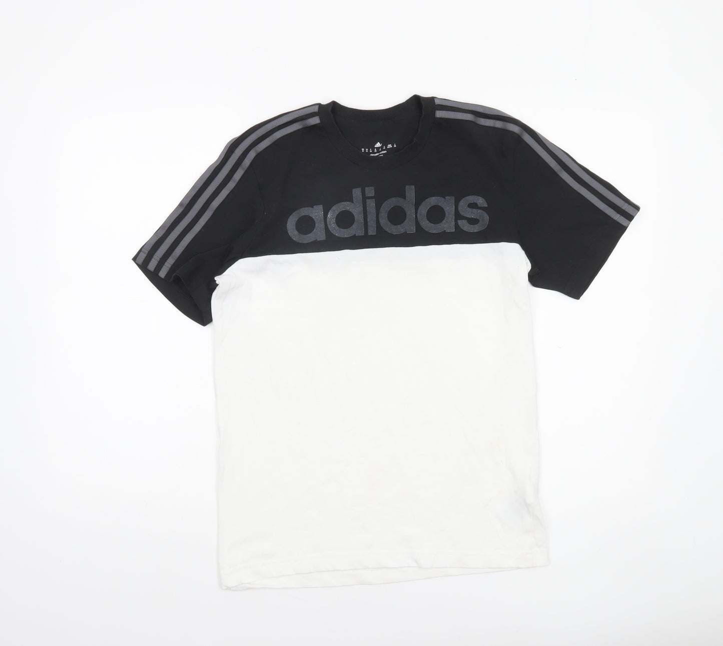 Adidas Men’s Black White Climalite Cotton Colourblock T-Shirt XS