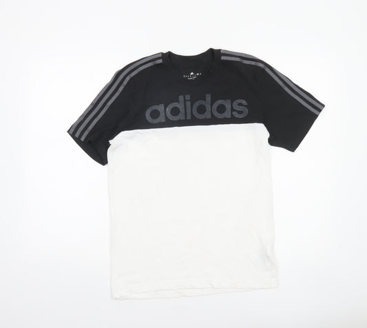 Adidas Men’s Black White Climalite Cotton Colourblock T-Shirt XS