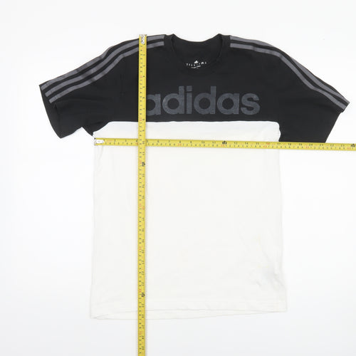 Adidas Men’s Black White Climalite Cotton Colourblock T-Shirt XS