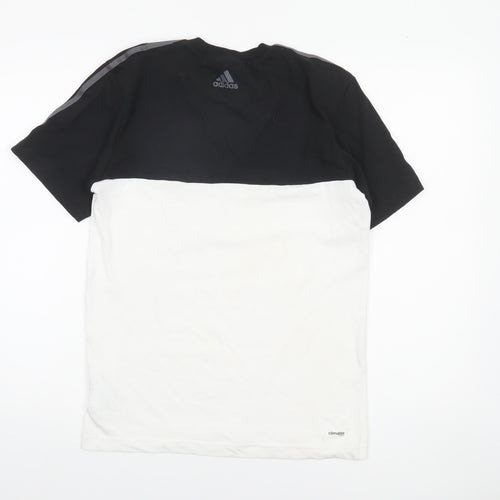 Adidas Men’s Black White Climalite Cotton Colourblock T-Shirt XS