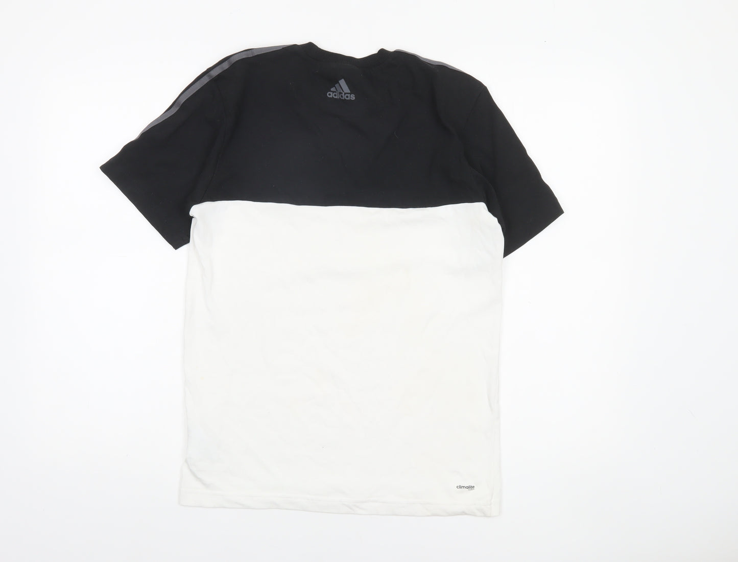 Adidas Men’s Black White Climalite Cotton Colourblock T-Shirt XS
