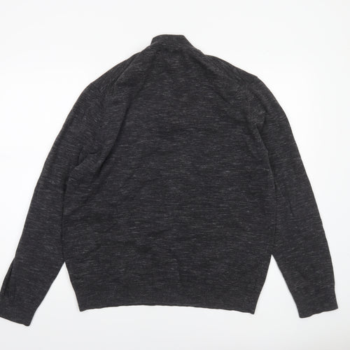 Marks and Spencer Men’s Grey XL 1/4 Zip Cotton Rich Jumper