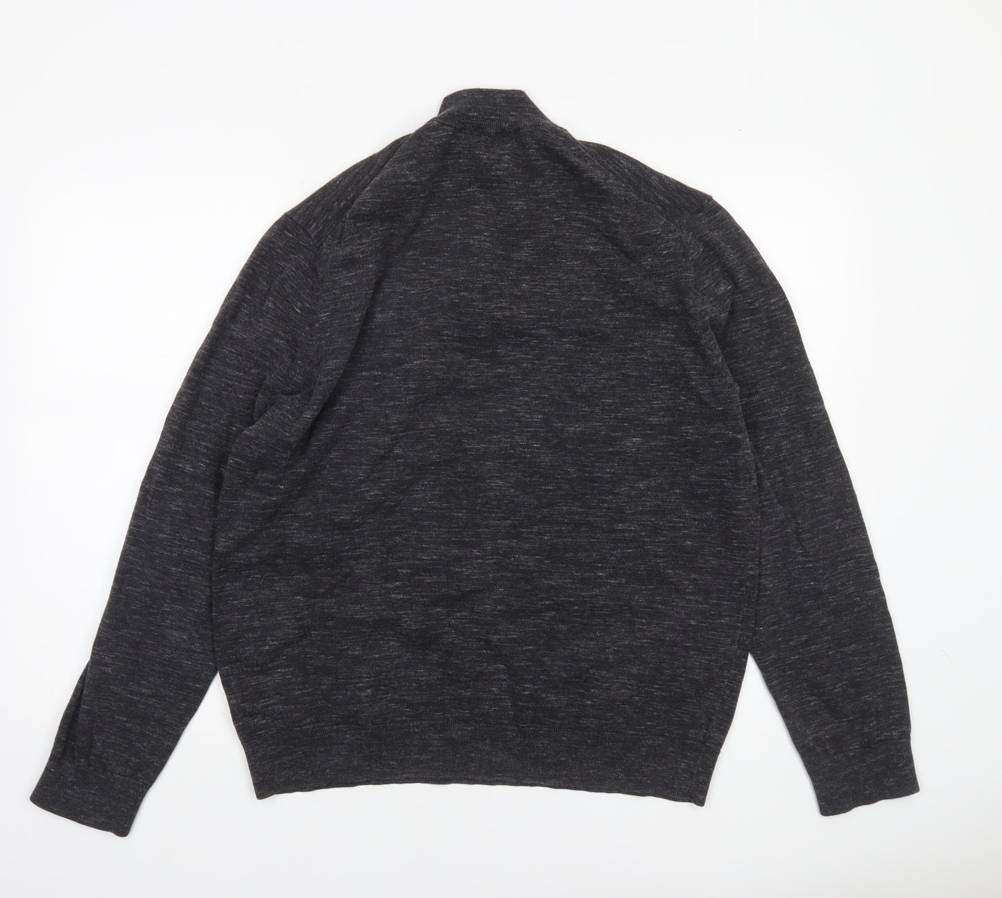 Marks and Spencer Men’s Grey XL 1/4 Zip Cotton Rich Jumper