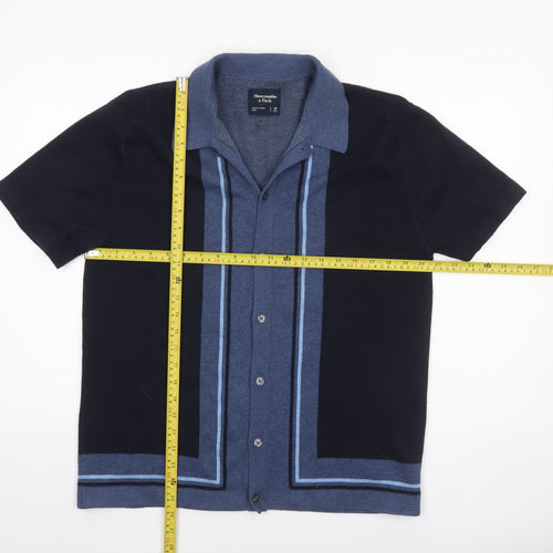 Abercrombie & Fitch Men’s Blue Collared Button Cardigan Jumper M