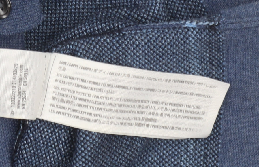 Abercrombie & Fitch Men’s Blue Collared Button Cardigan Jumper M