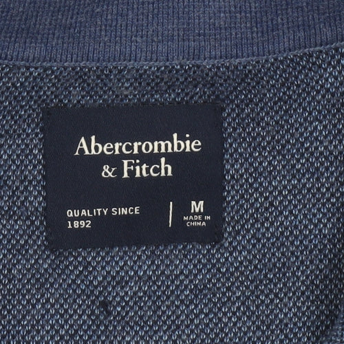 Abercrombie & Fitch Men’s Blue Collared Button Cardigan Jumper M
